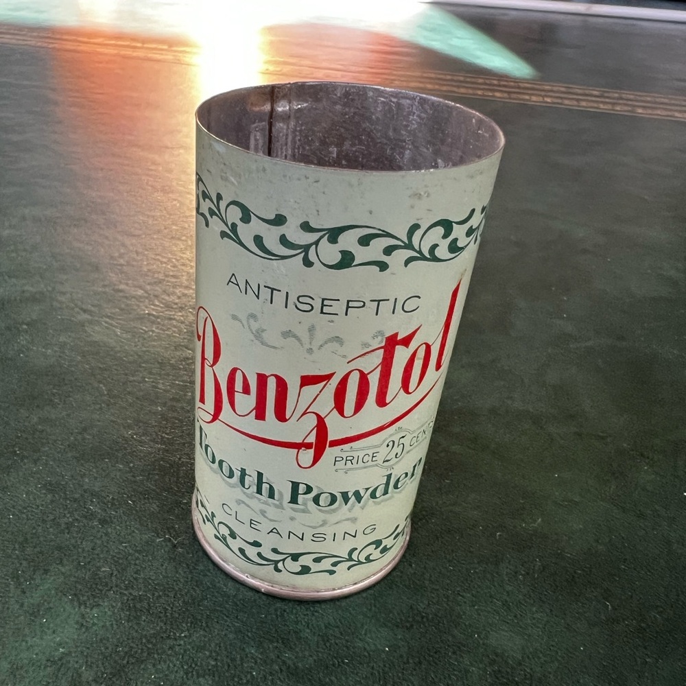 Antique Vintage Benzotol Dental Tooth Powder Tin